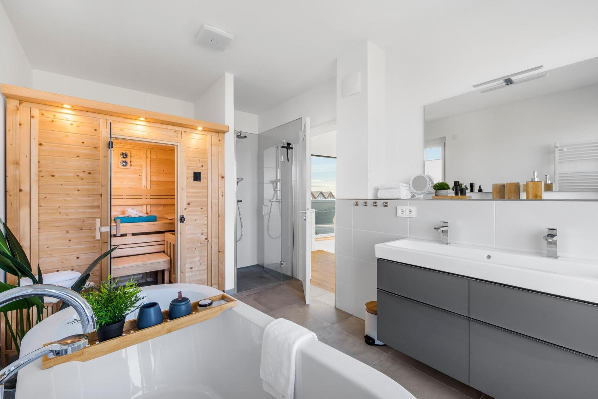 Villa King Erste Lage, Dachterrasse, Meerblick, Carport, Kamin, Sauna, Terrasse, Aussenrolllaeden Olpenitz Dış mekan fotoğraf
